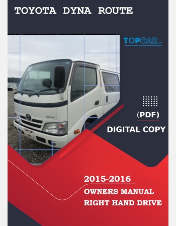 toyota dyna route 2015-2016 owners manual in english
